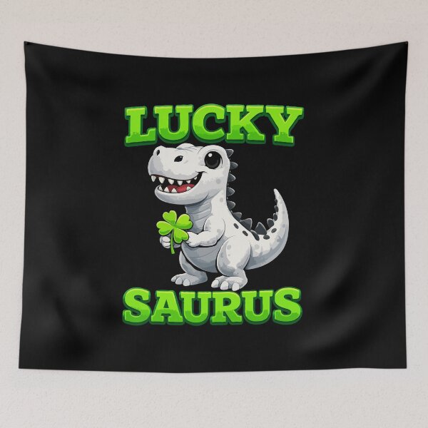 Item preview, Lucky Saurus Dinosaur with Shamrock – Cute Four Leaf Clover St. Patrick’s Day Design designed and sold by BrainBubbleArt.