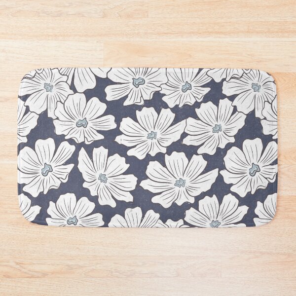 Item preview, Rustic Boho White Flower Sketch Pattern Blue Shades designed and sold by TackyTime.