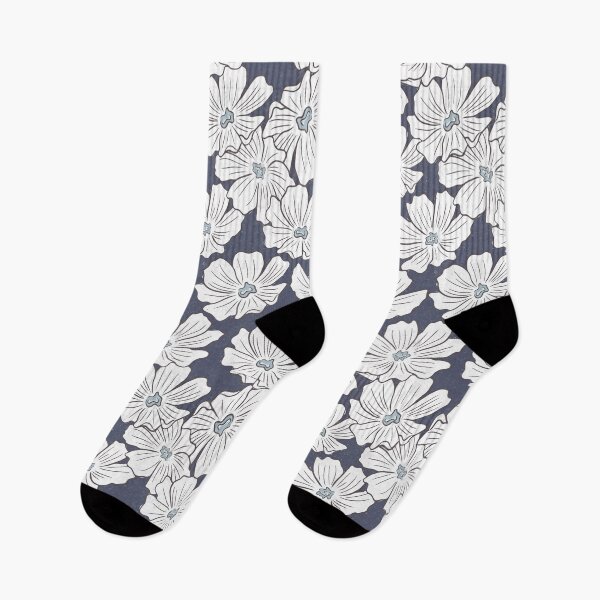 Item preview, Rustic Boho White Flower Sketch Pattern Blue Shades designed and sold by TackyTime.