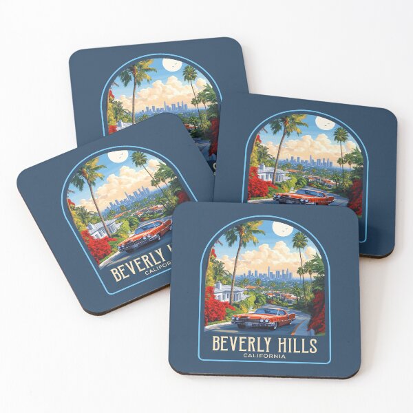 Item preview, Beverly Hills Vintage Travel Illustration designed and sold by HomeLivingCo.