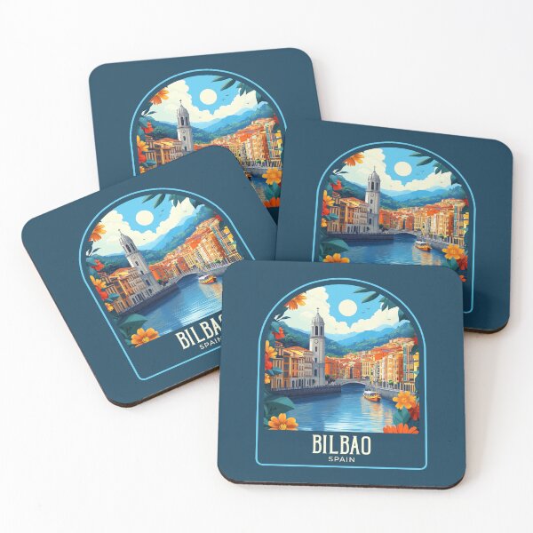 Item preview, Bilbao Vintage Travel Illustration designed and sold by HomeLivingCo.