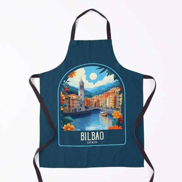 Item preview, Bilbao Vintage Travel Illustration designed and sold by HomeLivingCo.