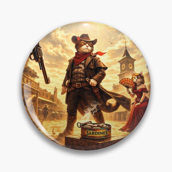 Item preview, High Noon Feline Duel – Wild West Sardine Showdown designed and sold by MeowMoodArt.