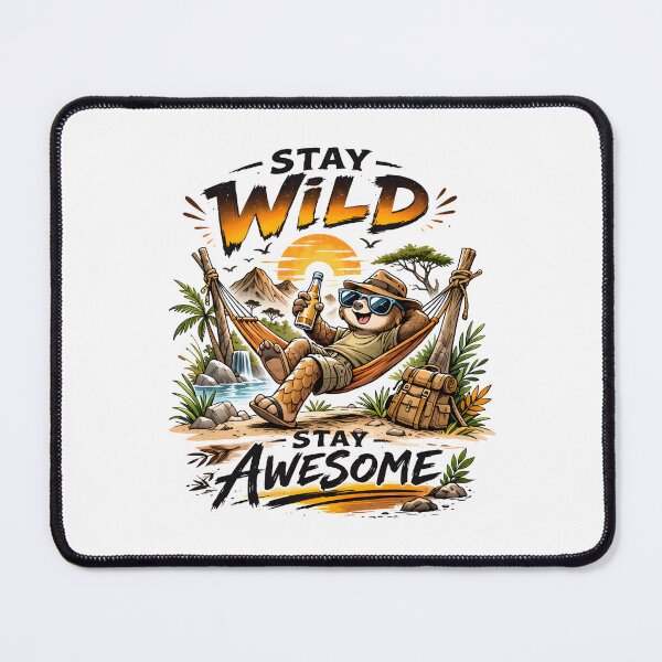 Item preview, Stay Wild Stay Awesome Pangolin Hammock Sunset. designed and sold by Mr Lee.