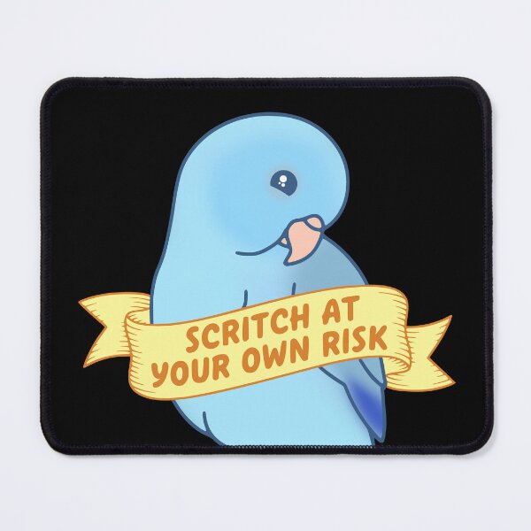 Item preview, Scritch At Your Own Risk - Blue Parrotlet Doodle designed and sold by FandomizedRose.
