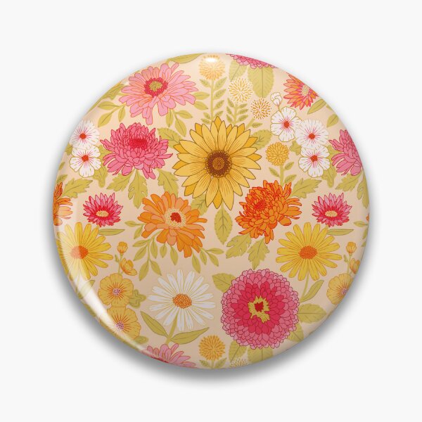 Item preview, Retro Plentiful Petals - Beige Background  designed and sold by TigaTiga.