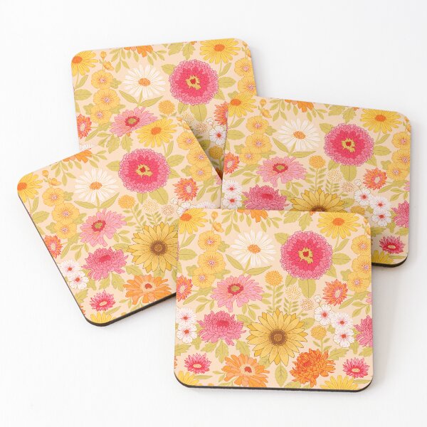 Item preview, Retro Plentiful Petals - Beige Background  designed and sold by TigaTiga.
