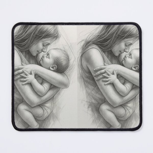 Item preview, Tender Motherhood Embrace Pencil Portrait designed and sold by Mindful56.