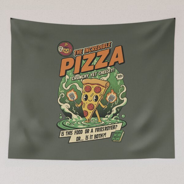 Item preview, The Incredible Pizza Comic Cover - Crunchy Yet Cheesey designed and sold by AwesomeBeyondLimits.