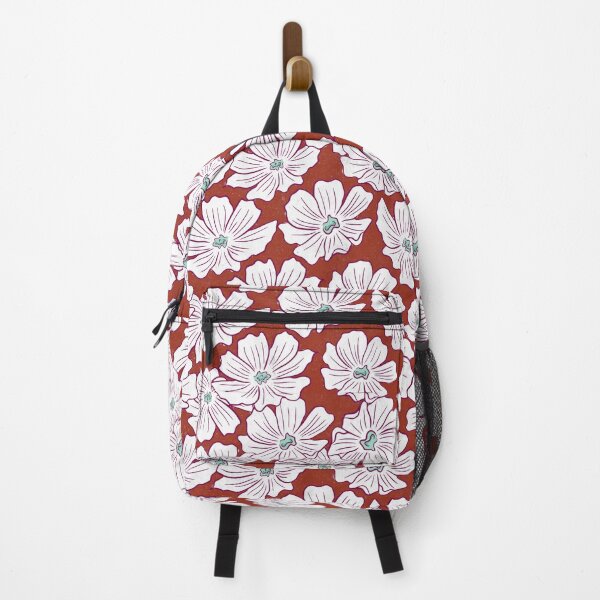 Item preview, Rustic Boho White Flower Sketch Pattern Red Turquoise designed and sold by TackyTime.