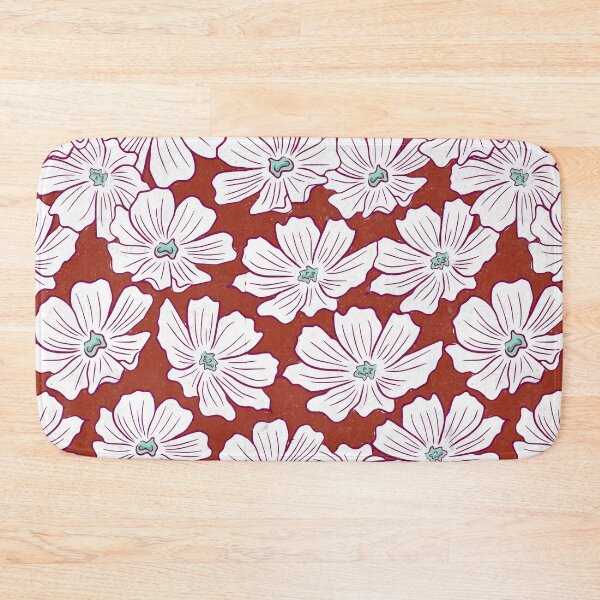 Item preview, Rustic Boho White Flower Sketch Pattern Red Turquoise designed and sold by TackyTime.