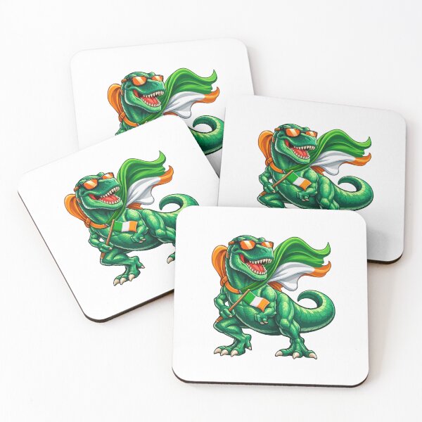Item preview, Irish Dinosaur T-Rex – St Patrick’s Day Dino with Ireland Flag, Green Cartoon T Rex Funny Irish Pride Art designed and sold by BrainBubbleArt.