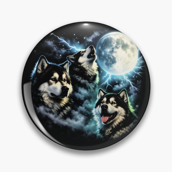 Item preview, Alaskan Malamute Howling at the Moon – Arctic Sled Dog Lover designed and sold by Blok45.