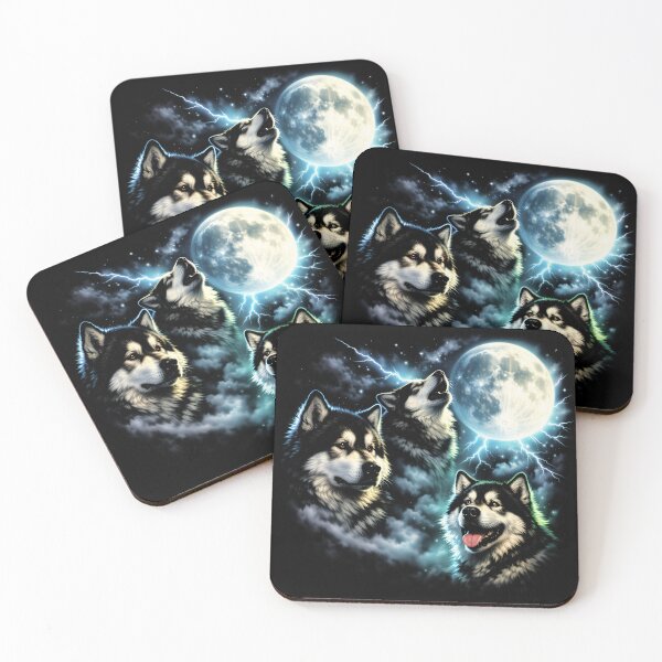Item preview, Alaskan Malamute Howling at the Moon – Arctic Sled Dog Lover designed and sold by Blok45.