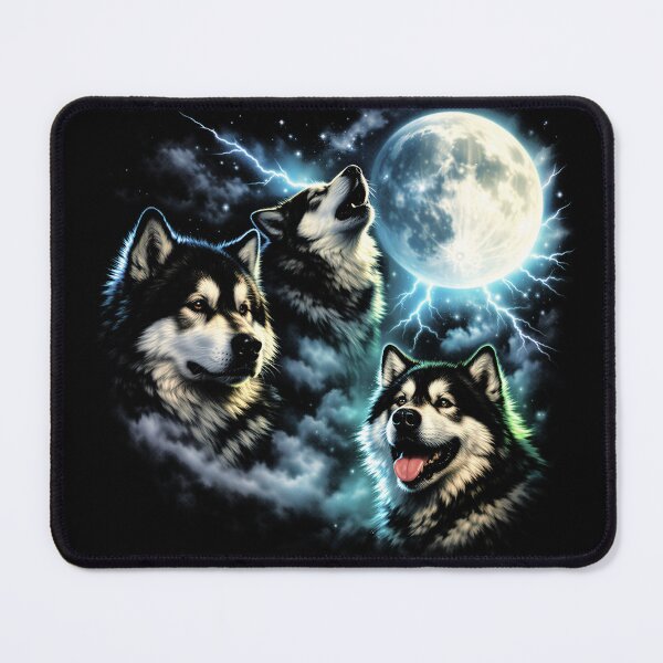 Item preview, Alaskan Malamute Howling at the Moon – Arctic Sled Dog Lover designed and sold by Blok45.
