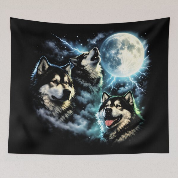Item preview, Alaskan Malamute Howling at the Moon – Arctic Sled Dog Lover designed and sold by Blok45.
