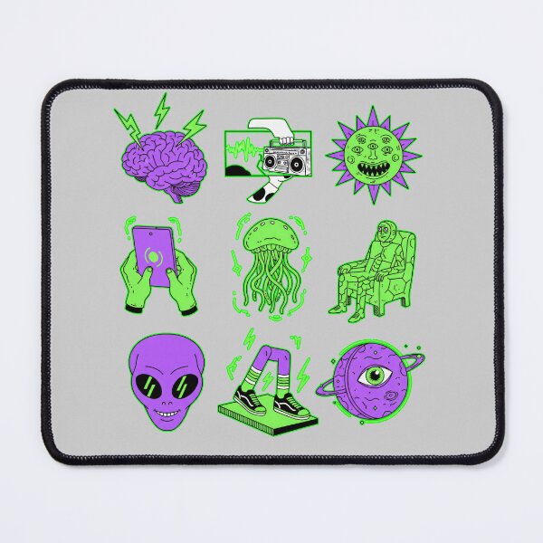 Artikelvorschau, Kosmisches Paket – Neonviolette und grüne Sci-Fi-Pop-Art entworfen und verkauft von AwesomeBeyondLimits.