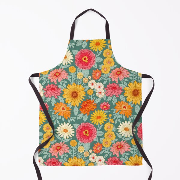 Item preview, Retro Plentiful Petals - Teal Background designed and sold by TigaTiga.