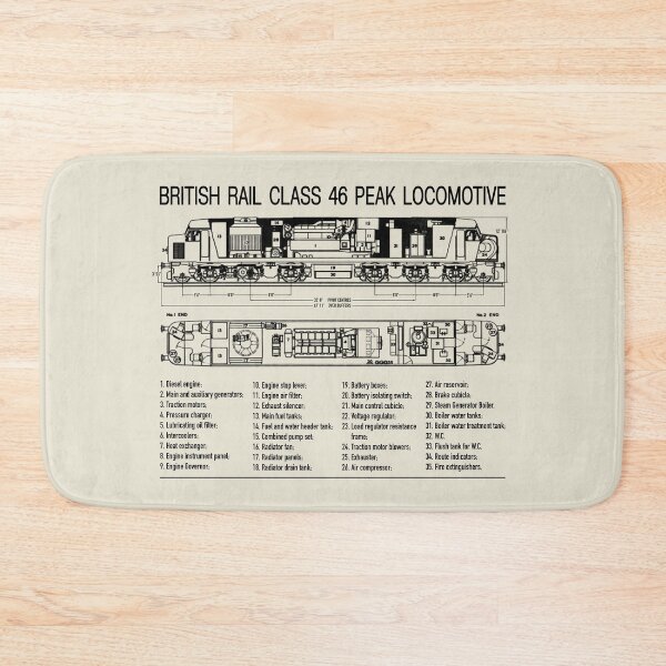 Item preview, British Rail Class 46 Peak Locomotive Cutaway Diagram Infographic designed and sold by Maljonic.