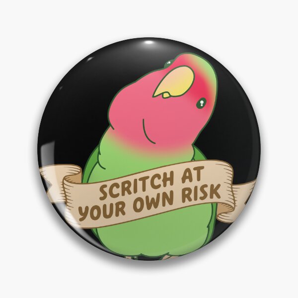 Item preview, Scritch At Your Own Risk - Green Lovebird Doodle designed and sold by FandomizedRose.