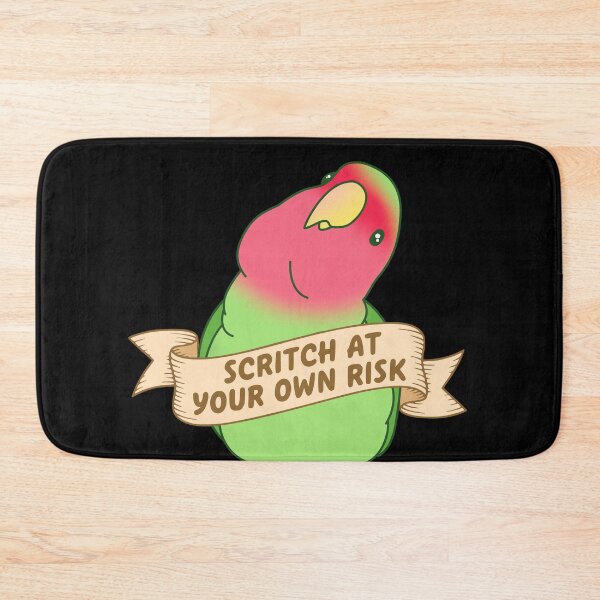 Item preview, Scritch At Your Own Risk - Green Lovebird Doodle designed and sold by FandomizedRose.