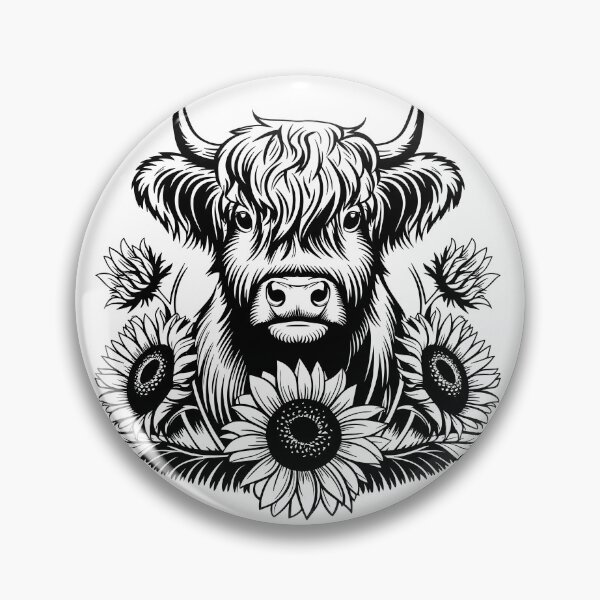 Item preview, Scottish Highland Cow Silhouette | Rustic Country Farm Animal Art designed and sold by Graphic Botique.