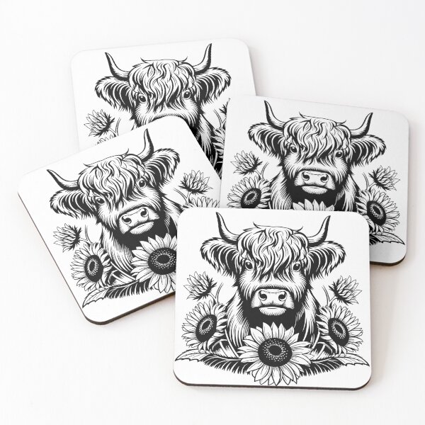 Item preview, Scottish Highland Cow Silhouette | Rustic Country Farm Animal Art designed and sold by Graphic Botique.