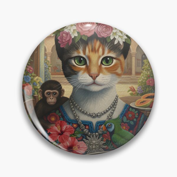 Item preview, Frida Cat: Surrealist Feline Muse & Tropical Masterpiece designed and sold by OrangeSdrew.