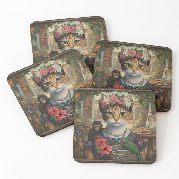 Item preview, Frida Cat: Surrealist Feline Muse & Tropical Masterpiece designed and sold by OrangeSdrew.