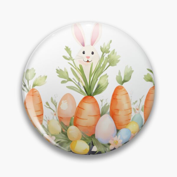 Item preview, Whimsical Easter Bunny with Carrot Eggs Illustration designed and sold by Viktoriia13.