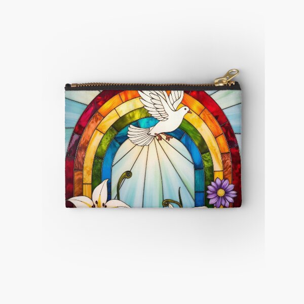 Item preview, Stained Glass Christian Easter Dove & Rainbow Peace and Promise designed and sold by Debbie Schulte.