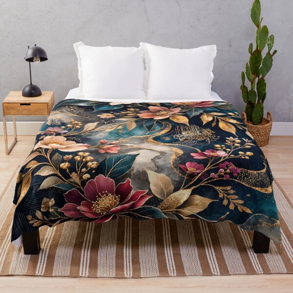 Item preview, Midnight Gold Floral Garden: Vintage Navy and Teal Botanical Art with Elegant Golden Filigree Accents by Vivaan Studio. designed and sold by Vivaan Studio.
