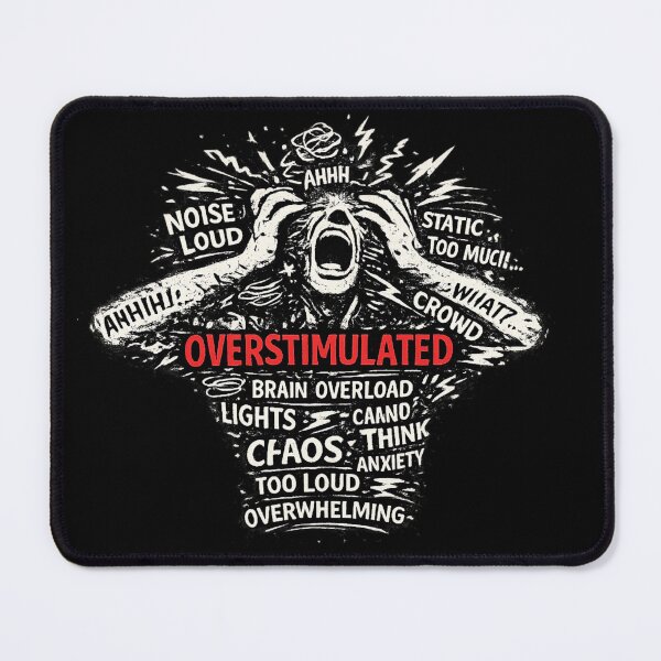 Item preview, Overstimulated — ADHD Mental Overload Design designed and sold by VibeOffline Studio.