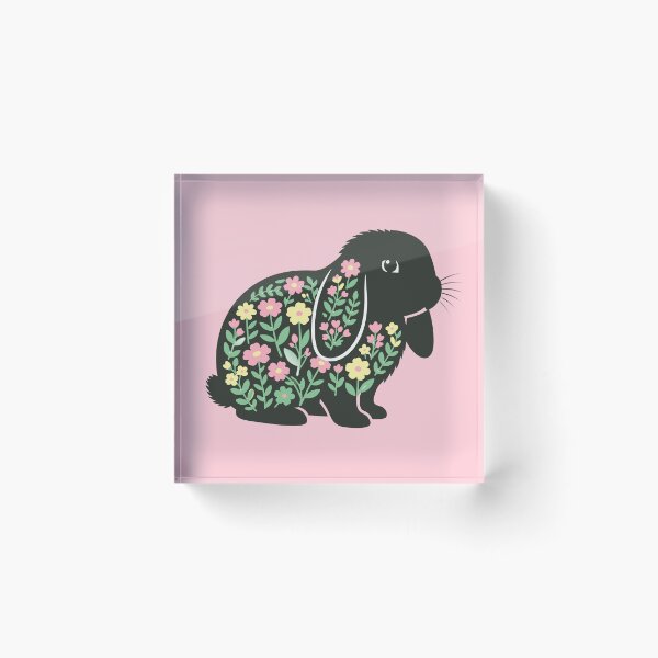 Item preview, Cute Holland Lop Rabbit Botanical Cottagecore Floral Bunny designed and sold by Colorfulman.