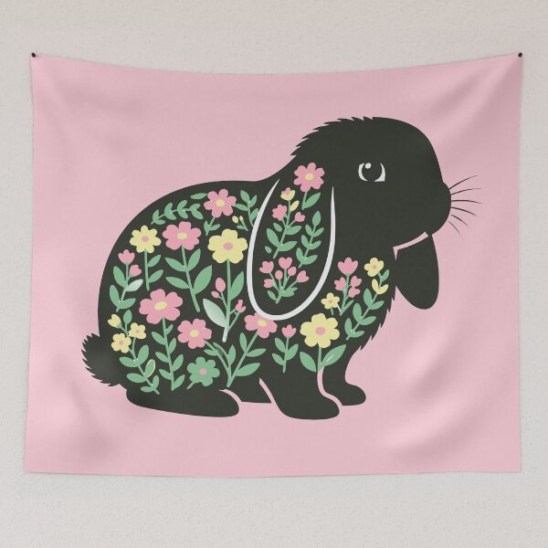 Item preview, Cute Holland Lop Rabbit Botanical Cottagecore Floral Bunny designed and sold by Colorfulman.