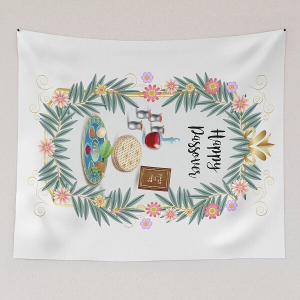 Item preview, Happy Passover Translate from Hebrew Text, Passover Festival Jewish Holiday Traditional Symbols Pesach Seder Decoration Hand Drawn. Kosher for Passover 2026 designed and sold by sofiartmedia.