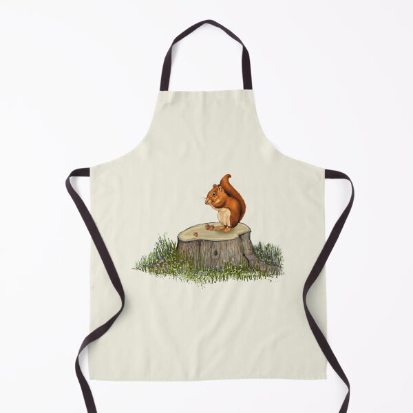 Item preview, Bushy Tailed Squirrel Eating Acorns on Tree Stump designed and sold by JoyfulWhimsy.