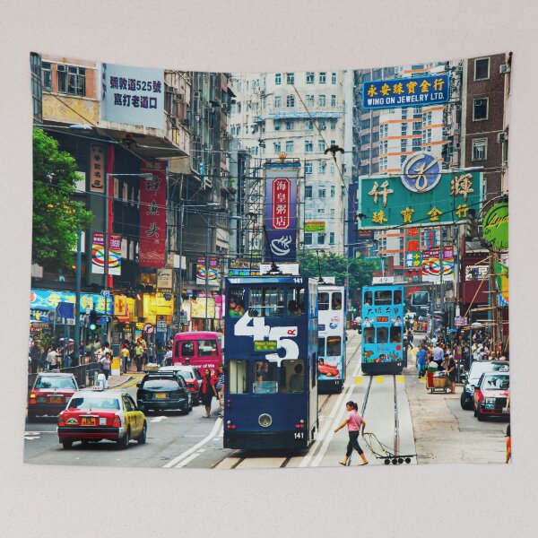Item preview, Hong Kong Street Scene with Double Decker Tram designed and sold by Paul Thompson Photography.