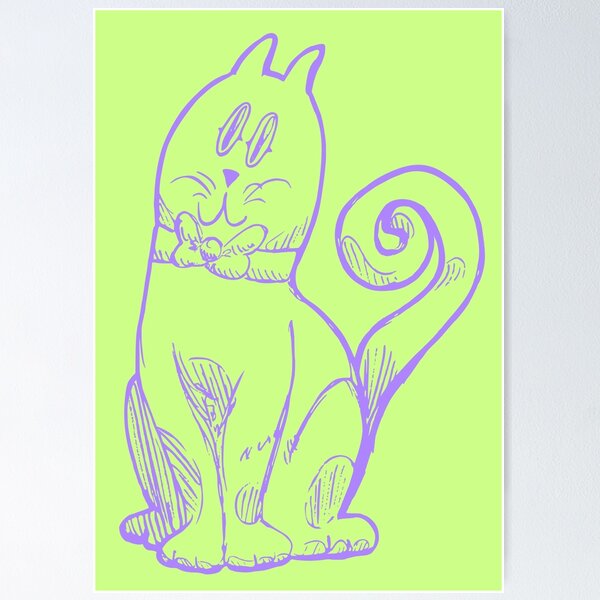 Item preview, Mr.Silly Puss - Light purple & green designed and sold by levivianne.