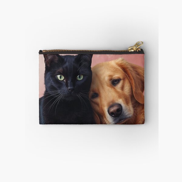 Item preview, Golden Retriever Energy x Black Cat Energy – Opposites Attract Romantic Pet Portrait Design designed and sold by ArtivaNest.
