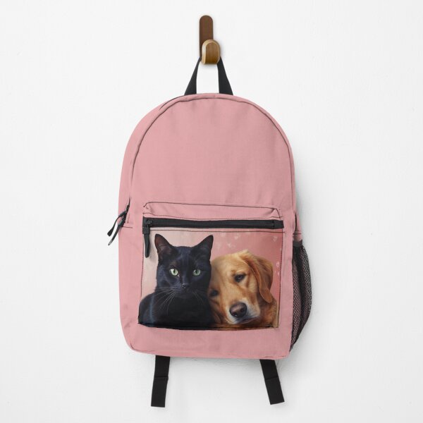 Item preview, Golden Retriever Energy x Black Cat Energy – Opposites Attract Romantic Pet Portrait Design designed and sold by ArtivaNest.