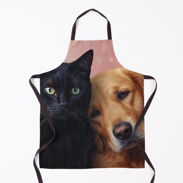 Item preview, Golden Retriever Energy x Black Cat Energy – Opposites Attract Romantic Pet Portrait Design designed and sold by ArtivaNest.