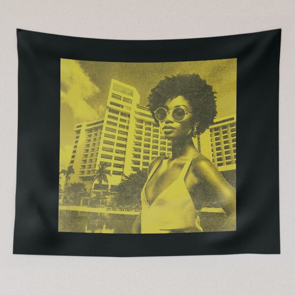 Item preview, Victoria Island Lagos Nigeria | Golden Retro Vintage Print designed and sold by MammothArt.