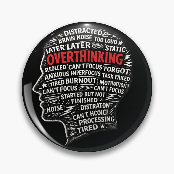 Item preview, Overthinking — ADHD Too Many Thoughts Design designed and sold by VibeOffline Studio.