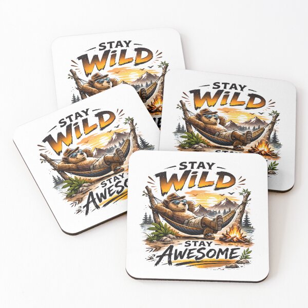 Item preview, Stay Wild Stay Awesome Bear Hammock Sunset. designed and sold by Mr Lee.