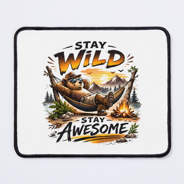 Item preview, Stay Wild Stay Awesome Bear Hammock Sunset. designed and sold by Mr Lee.