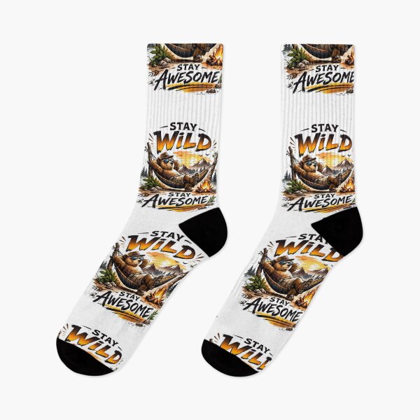 Item preview, Stay Wild Stay Awesome Bear Hammock Sunset. designed and sold by Mr Lee.
