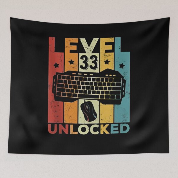 Item preview, Level 33 Unlocked Gaming Keyboard 33rd Birthday Men Women  designed and sold by BHMARTS.