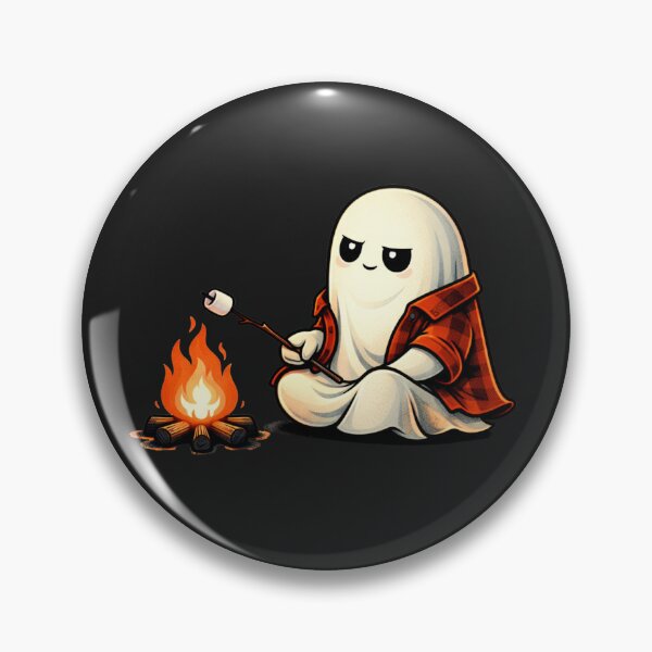 Artikelvorschau, Campfire Chill Ghost – Niedliche minimalistische Sommer-Camping-Ästhetik entworfen und verkauft von ColorSplash123.