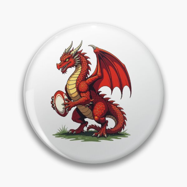 Item preview, A Proud Red Dragon Holding A Rugby Ball designed and sold by taiche.